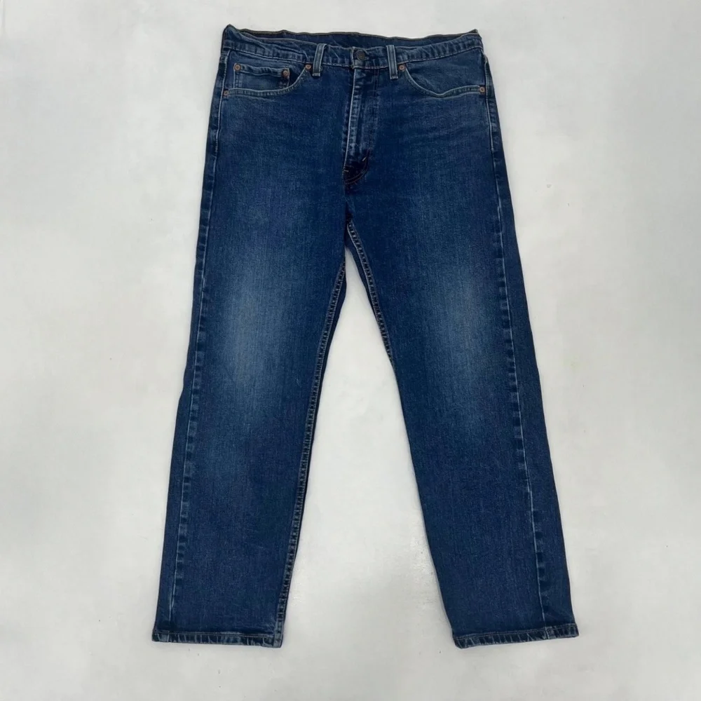 Levi Strauss Co. 505 Mens 36x29 Straight Leg Ankle Jeans Blue Denim 5-Pocket